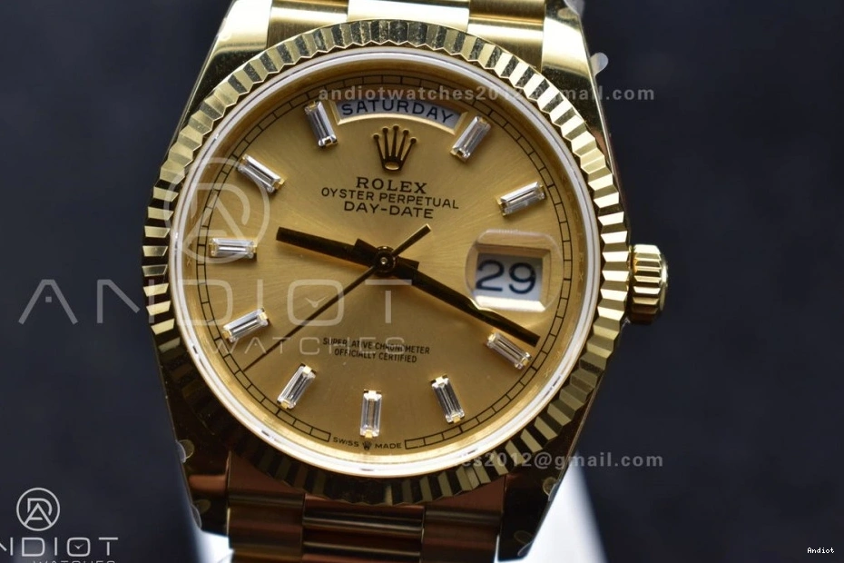 President Best vr3255 V5 on Stick Diamond 904L Gold 36 QF (Gain Dial Steel Weight) Bracelet with Edition DayDate YG 0211
